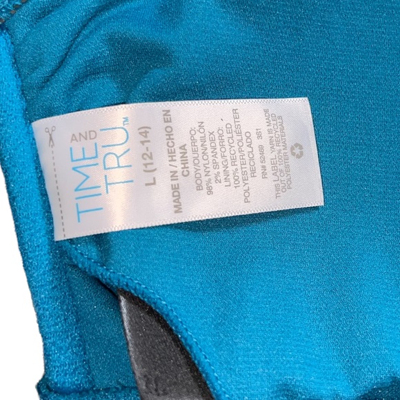 NEW WITH TAGS Tine and TRU Womens solid Variegated Rib Bikini Top Large L 12-14 - Picture 5 of 15